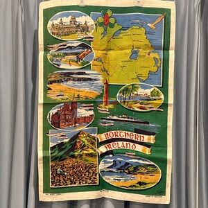 Colorful Vintage Northern Ireland Attractions Irish Linen Tea Towel  Nelson